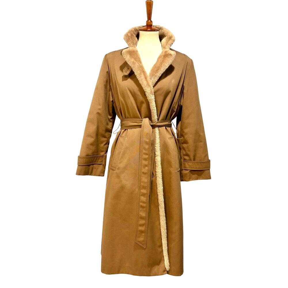 Vintage 70s Penny Lane Afghan Coat Faux Fur Trim Boho Whimsigoth Duster Jacket M